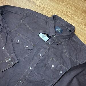 Redhead Flannel Shirt Western Cowboy Ranch Men's 3XL Brown Diamond Pearl Snap